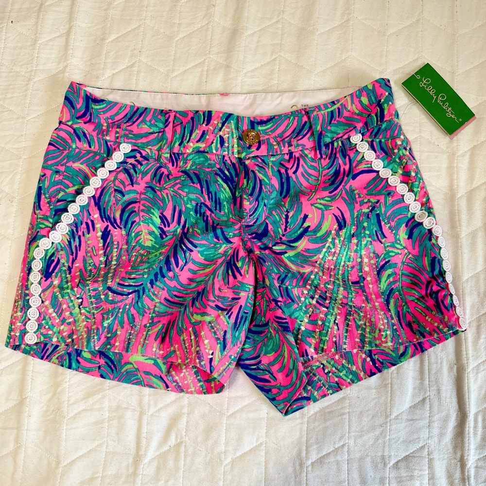 Lilly Pulitzer Women's Tropical Print Shorts - Pink and Green